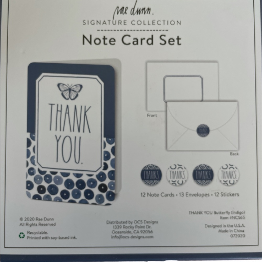 NIB Rae Dunn THANK YOU Note Card Set - Picture 3 of 3
